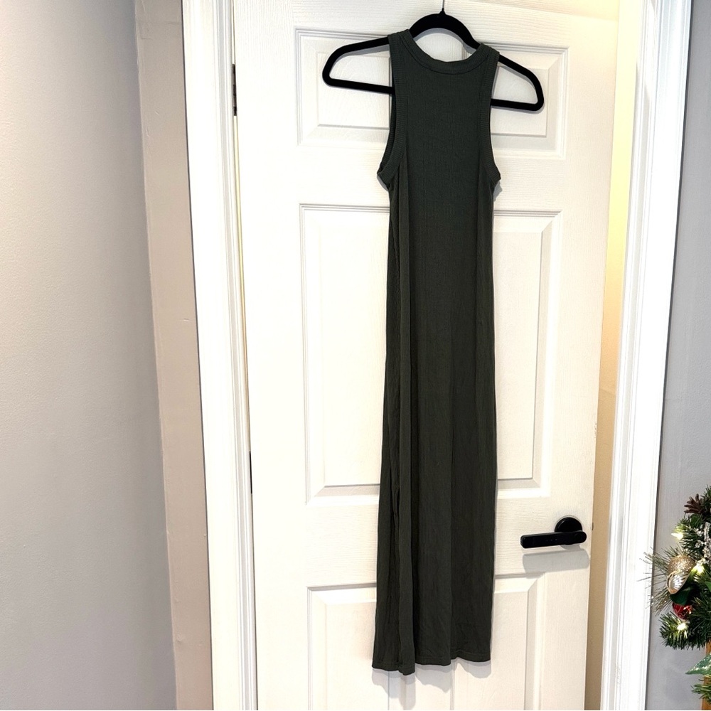 LOFT Sleeveless Olive Green Maxi Dress